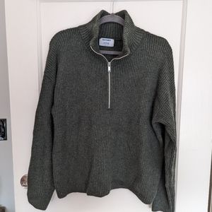 Old navy women's large dark green quarter zip sweater long sleeve